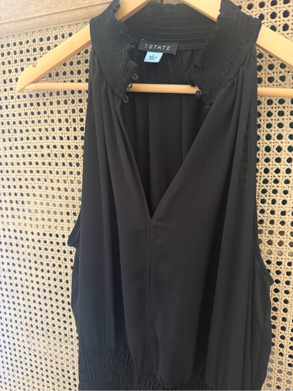 Black Sleeveless Smocked-Waist Maxi Dress - Picture 2 of 3